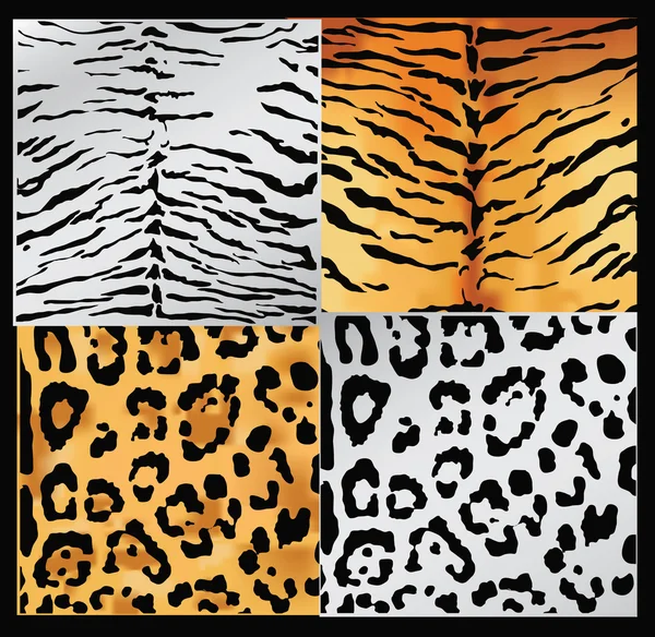 Textures de peau d'animaux sauvages — Image vectorielle