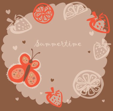 Retro afiş ile kelebek