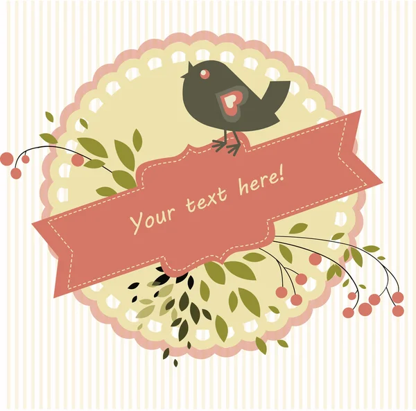 Retro banner met vogel — Stockvector