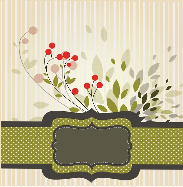 Retro-styled background with branch — Stock Vector