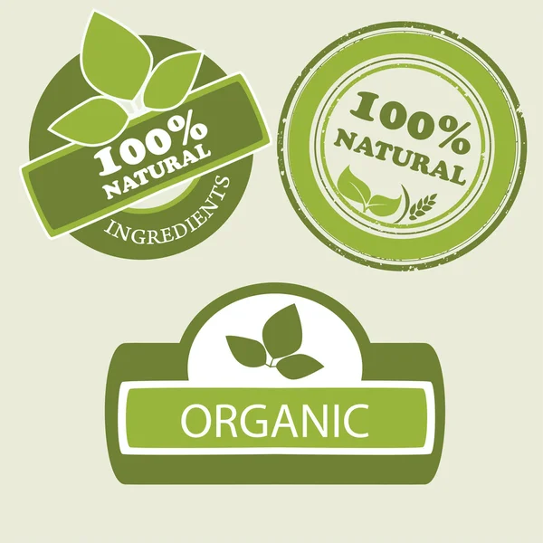 Органічні продукти харчування етикетки — стоковий вектор