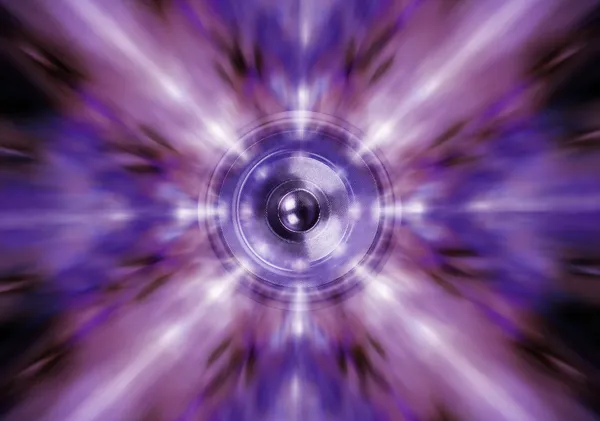 Music speaker on a purple background — Stock Photo, Image