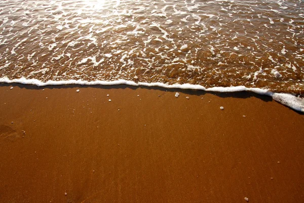 Nap és a homokos strandon szörf — Stock Fotó