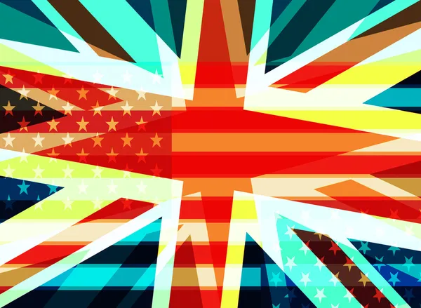 Abstrakt Storbritannien och usa flaggor — Stockfoto