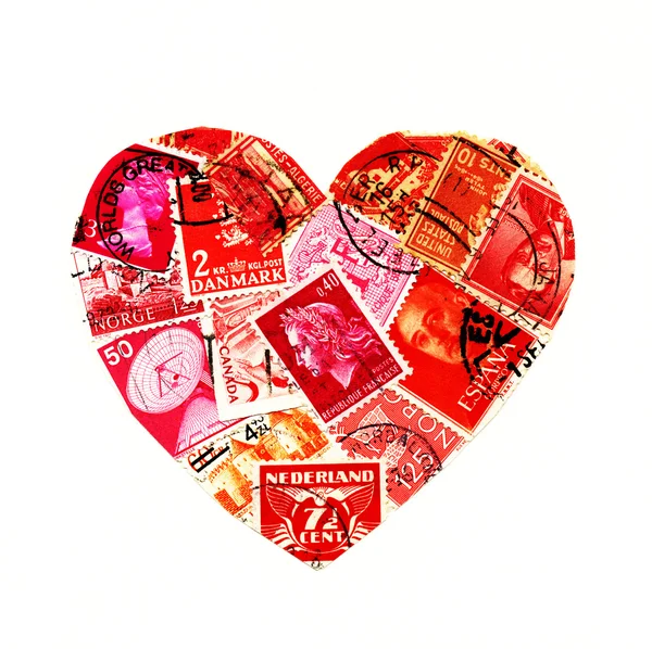 Heart shaped stamps — Stock Photo, Image