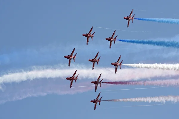 Red Arrows formation flying — Stock Photo, Image