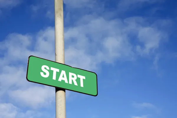 Green start sign — Stock Photo, Image