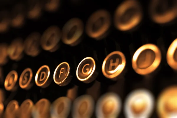 Klucze zabytkowe maszyny do pisania z bliska — Zdjęcie stockowe