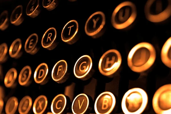 Antique typewriter keys close up — Stock Photo, Image