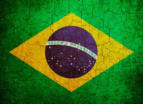 Grunge Brazílie vlajka — Stock fotografie