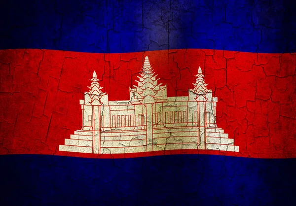 Grunge Drapeau du Cambodge — Photo