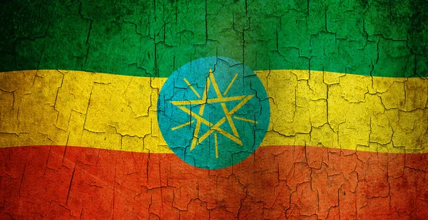 Grunge Ethiopië vlag — Stockfoto