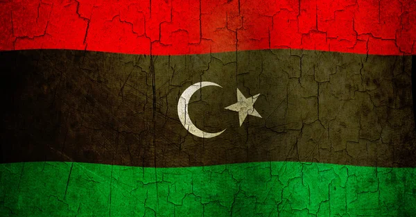 Grunge Libië vlag — Stockfoto