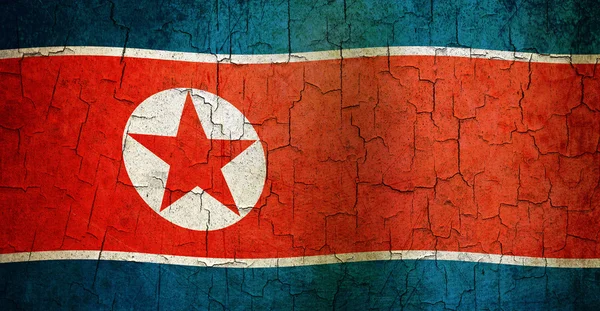 Grunge Nordkorea flagga — Stockfoto
