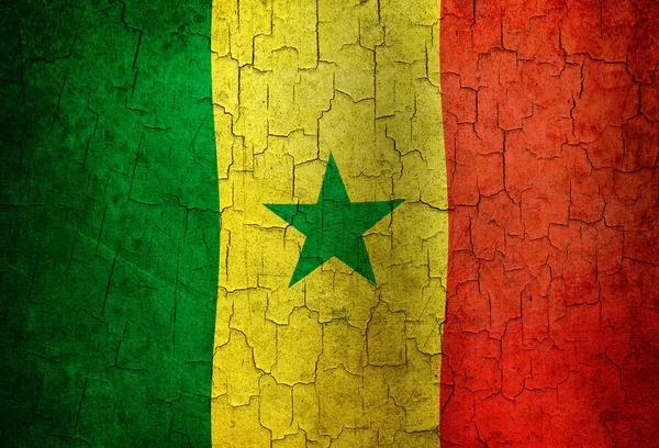 Grunge senegalesische Flagge — Stockfoto