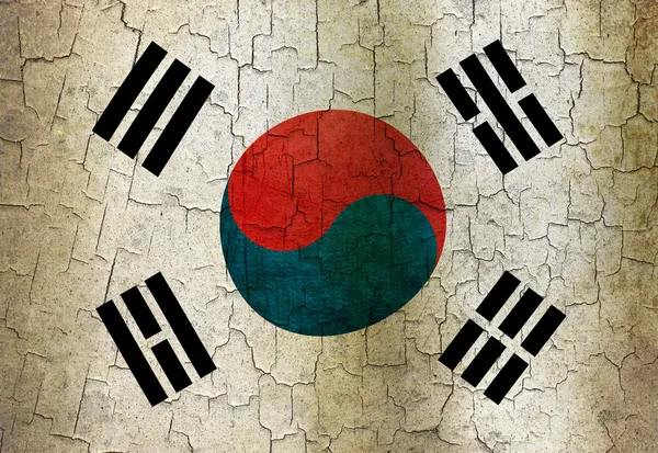 Grunge Corée du Sud Drapeau — Photo