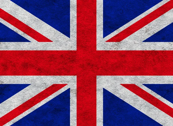 Beton duvar zemin üzerine İngiliz bayrağı — Stok fotoğraf