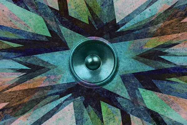 Grunge music speaker explosion — Stock Photo, Image