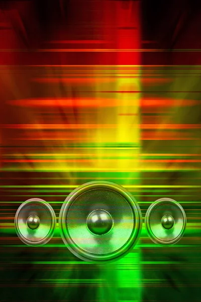Music speakers and party lights — Stock Photo, Image