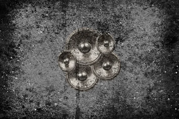 Muzyka głośników na ścianie betonowej — Zdjęcie stockowe