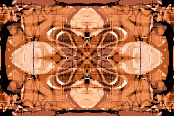 Kaleidoskop hnědá vzor — Stock fotografie