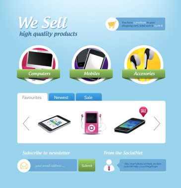 Mini e-ticaret Web sitesi şablonu