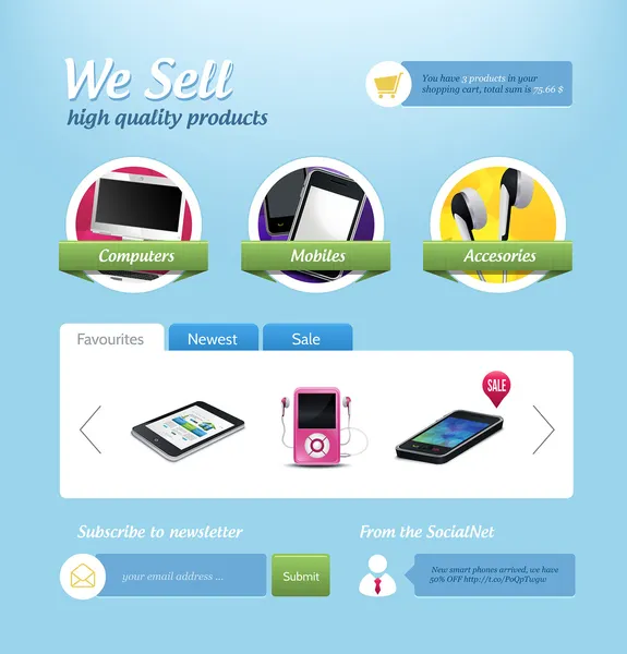 Mini e-ticaret Web sitesi şablonu