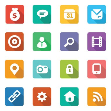 trendy düz simgeler kümesi