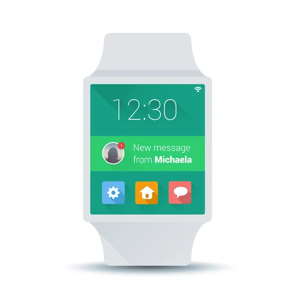 Smart watch concept with simple user interface — Stock Vector