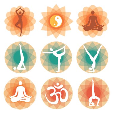 Icons backgrounds Yoga pozisyonları