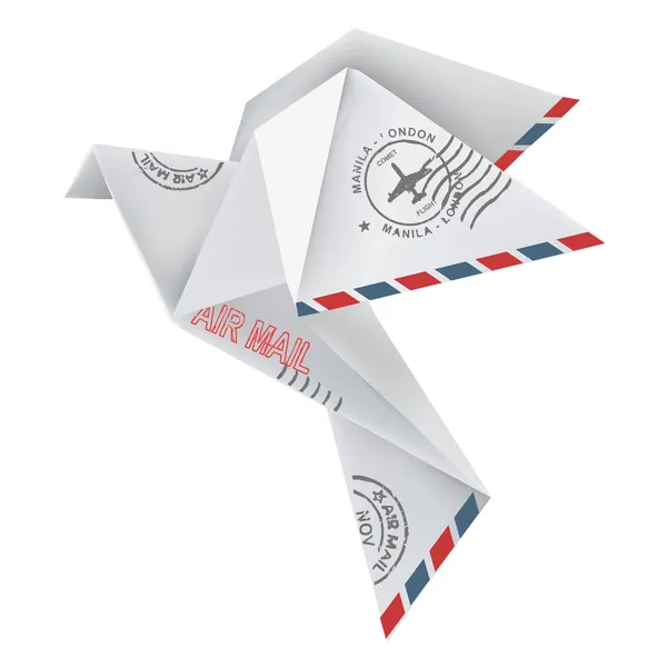 Paloma de origami — Vector de stock
