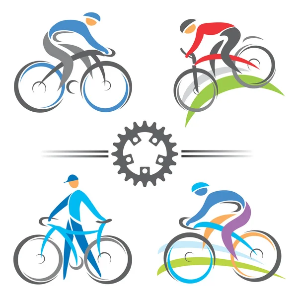 Iconos de ciclismo — Vector de stock