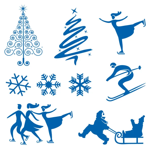 冬のクリスマスのデザイン要素 — ストックベクタ