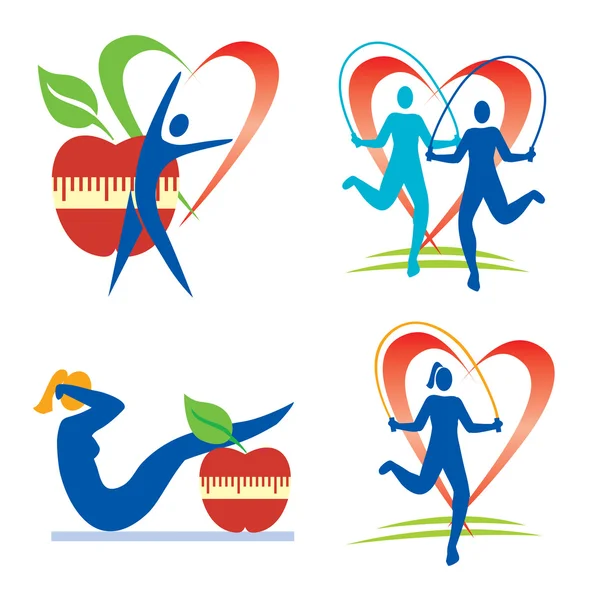 Iconos de salud fitness — Archivo Imágenes Vectoriales