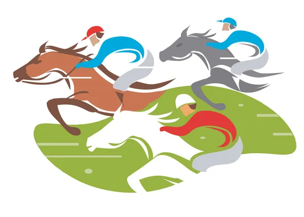 Course de chevaux . — Image vectorielle