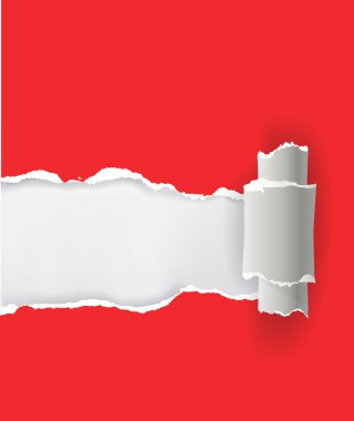 Kırmızı yırtık kağıt