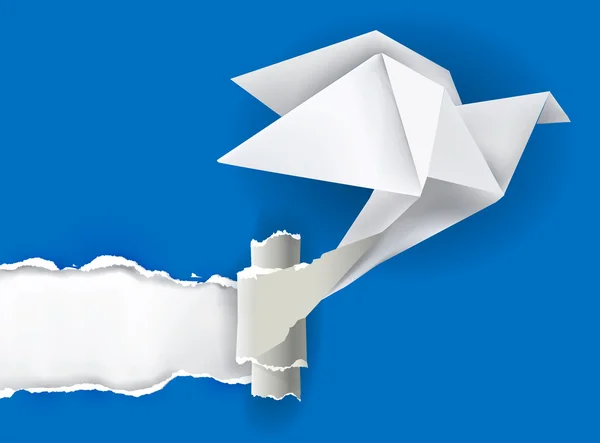Оригами рвущийся лист бумаги — стоковый вектор