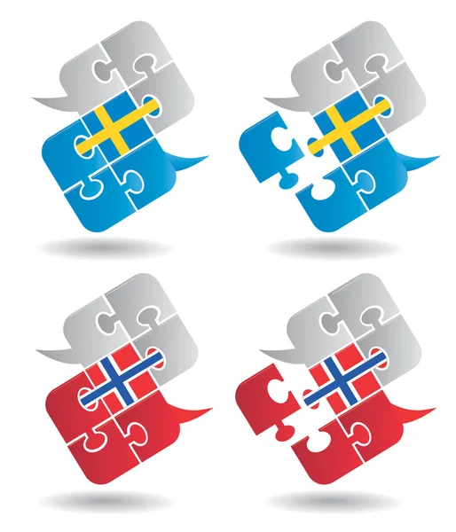 Speech bubbles Swedish Norwegian — Stock Vector