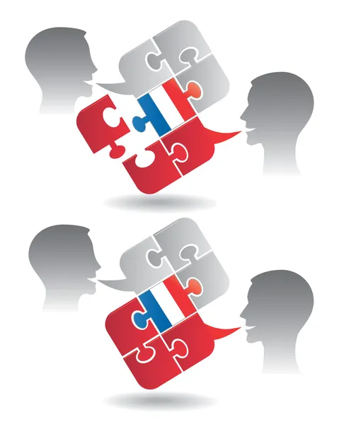 Γαλλικά μαθήματα διαλόγου — Διανυσματικό Αρχείο