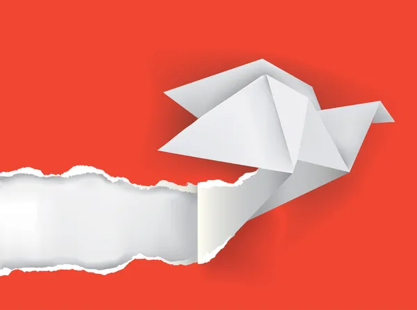 Origami vogel rippen papier — Stockvector