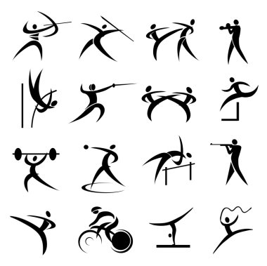 Yaz spor oyunları Icons set.