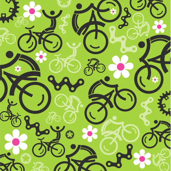 Lente fietsen decoratieve achtergrond — Stockvector