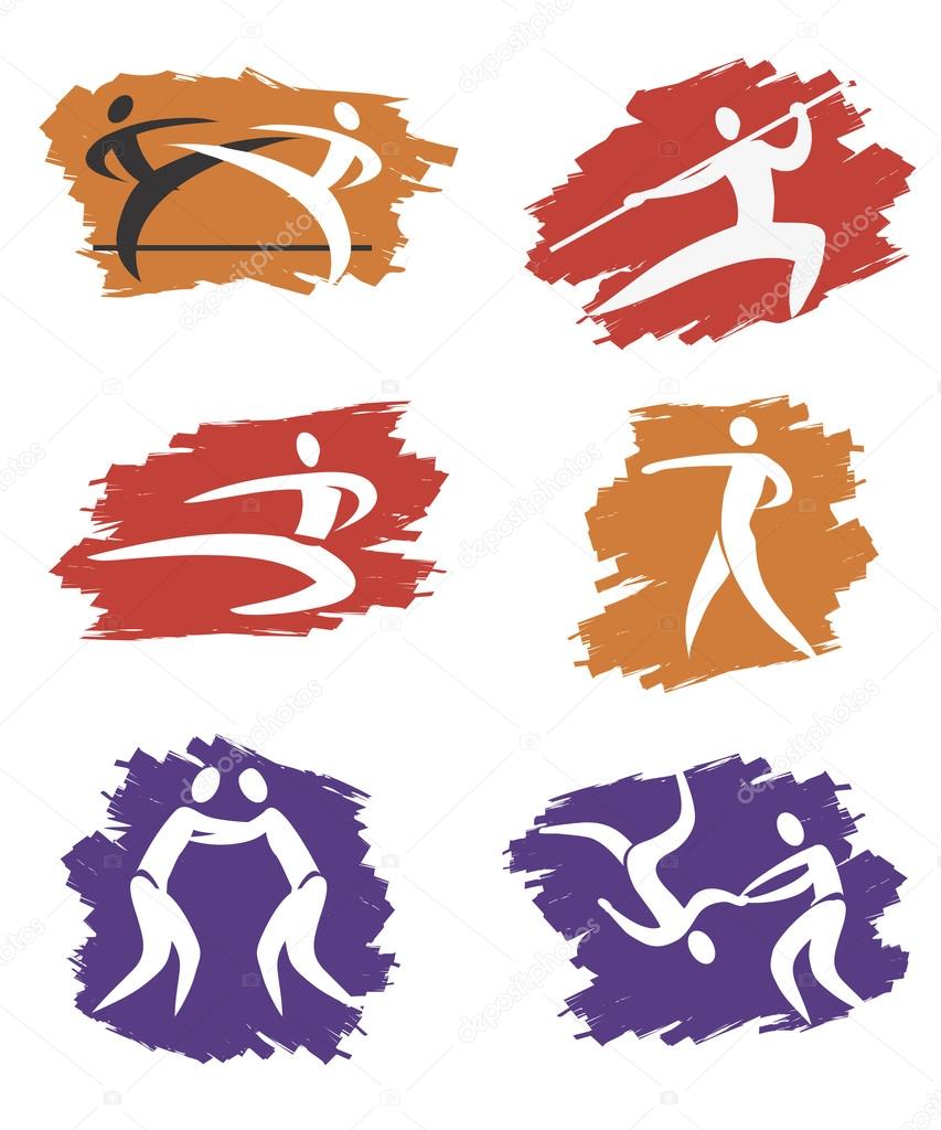 Asian Martial Arts grunge icons