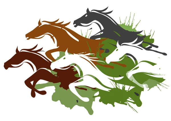 Running horses — Stock Vector