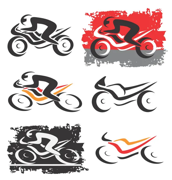 Moto iconos de la motocicleta — Vector de stock