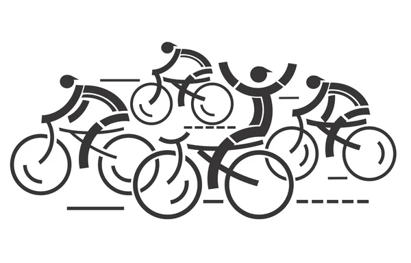 Bisiklete binme Yarışması — Stok Vektör