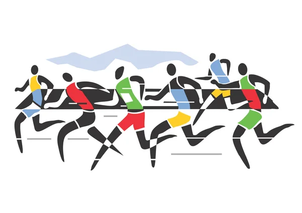 Marathon coureurs — Image vectorielle