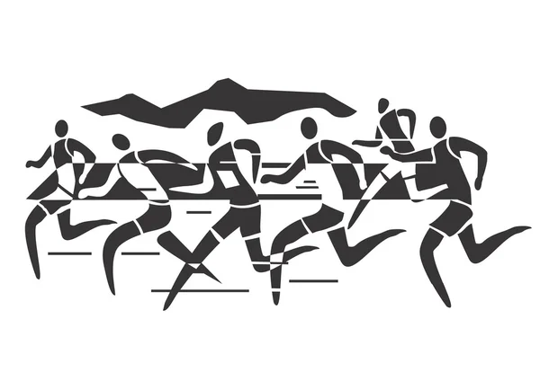 Marathon coureurs — Image vectorielle