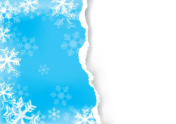 Fondo Azul Navidad Con Papel Roto Ilustración Papel Rasgado Con — Vector de stock