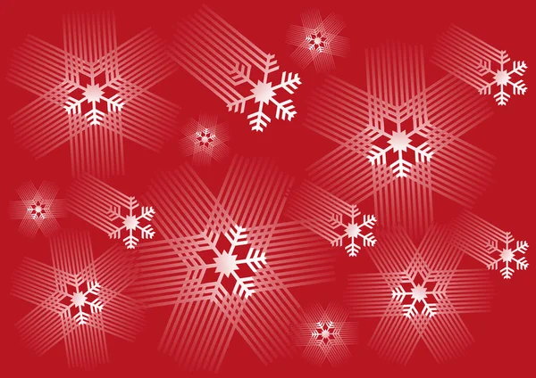 Fondo Rojo Navidad Con Copos Nieve Ilustración Fondo Decorativo Vector — Vector de stock